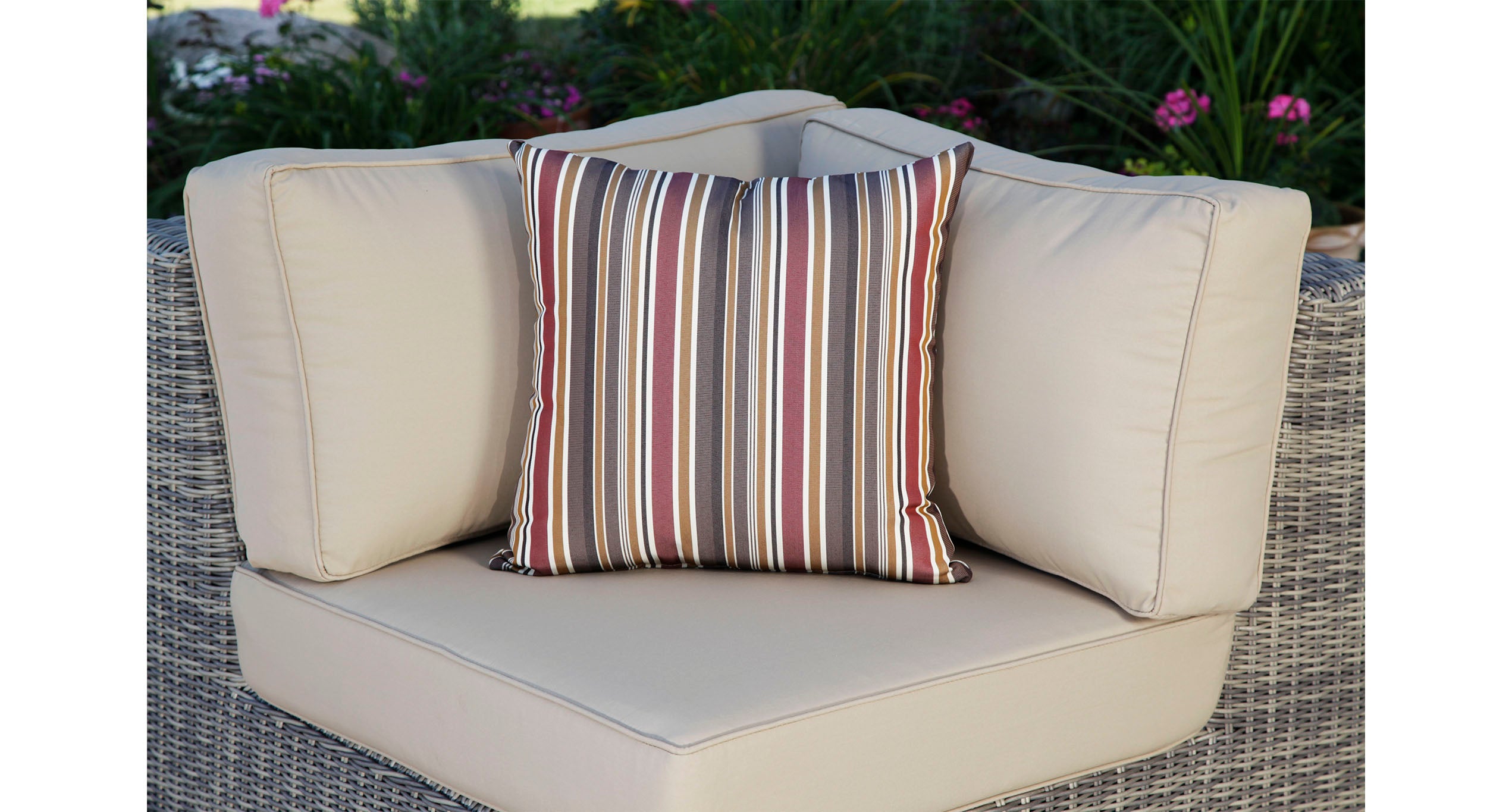 Outdoor Throw Pillow - Red Striped