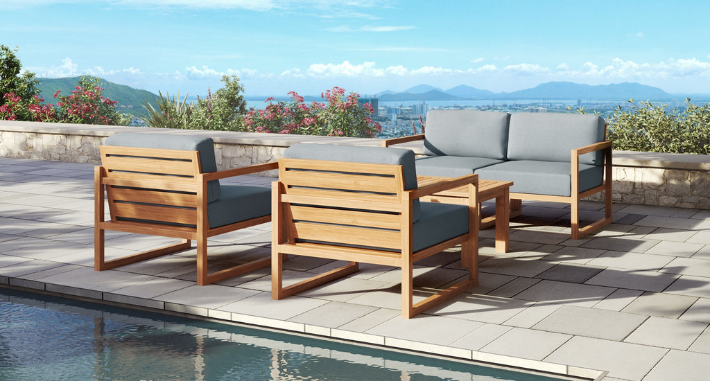 Pacific Teak Outdoor Loveseat & Club Chair Set