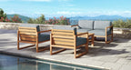 Pacific Teak Outdoor Loveseat & Club Chair Set