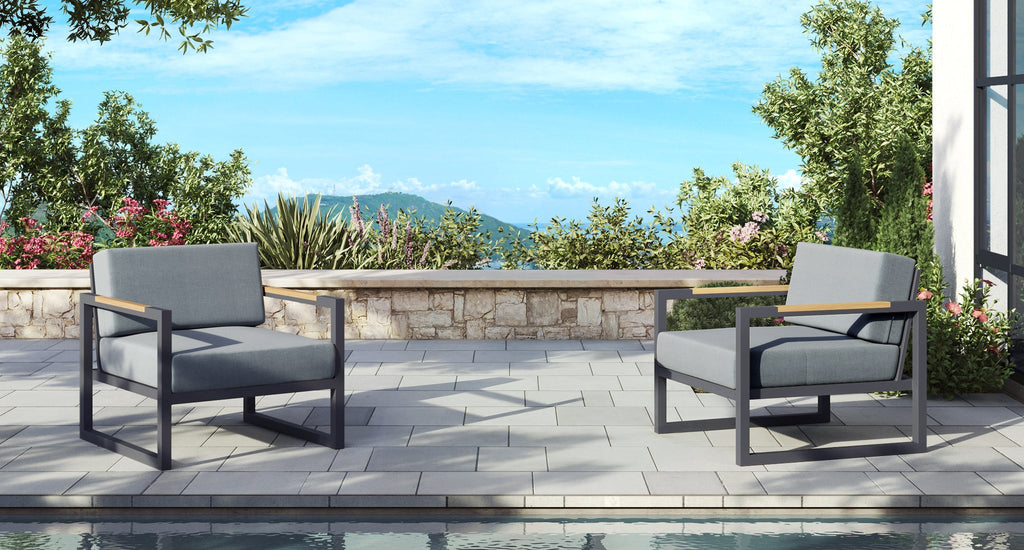 Pacific Aluminum Outdoor Club Chair Set