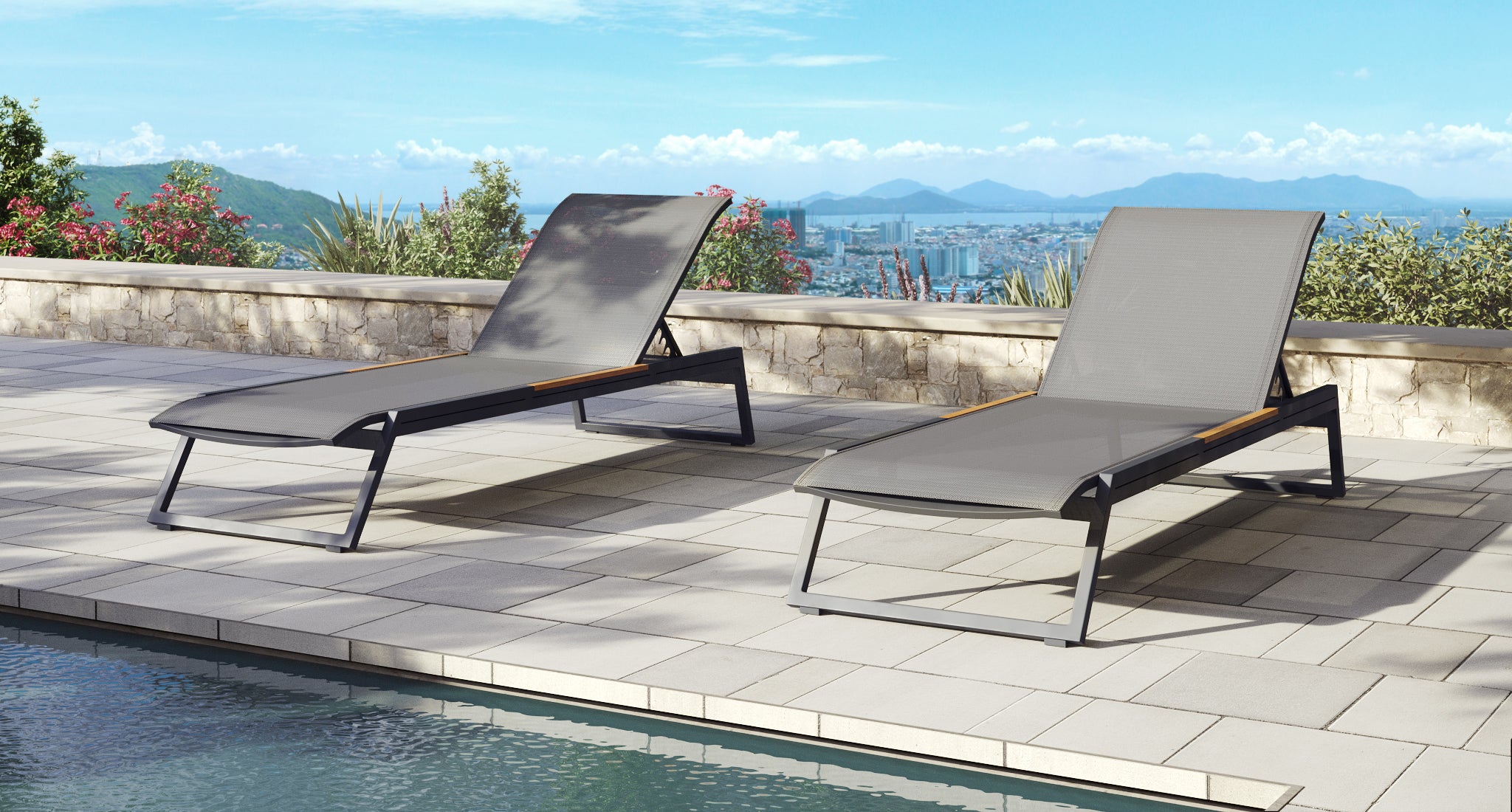 Pacific Aluminum Outdoor Lounge Chair Set