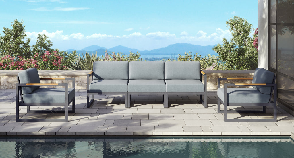Pacific Aluminum Outdoor Sofa & Club Chair Set