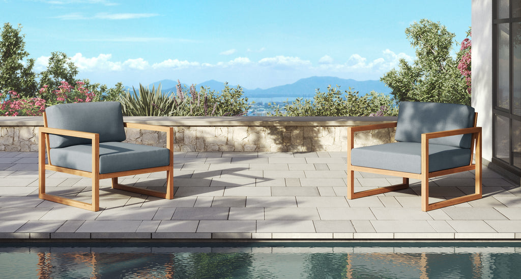 Pacific Teak Outdoor Club Chair Set