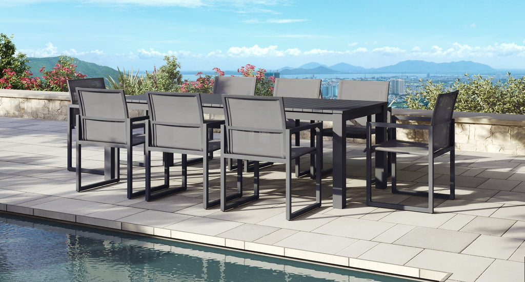 Pacific Aluminum Outdoor Dining Set for 8