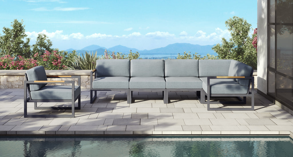 Pacific Aluminum Outdoor Sectional Set