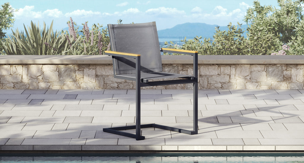 Pacific Teak & Aluminum Outdoor Dining Set for 6