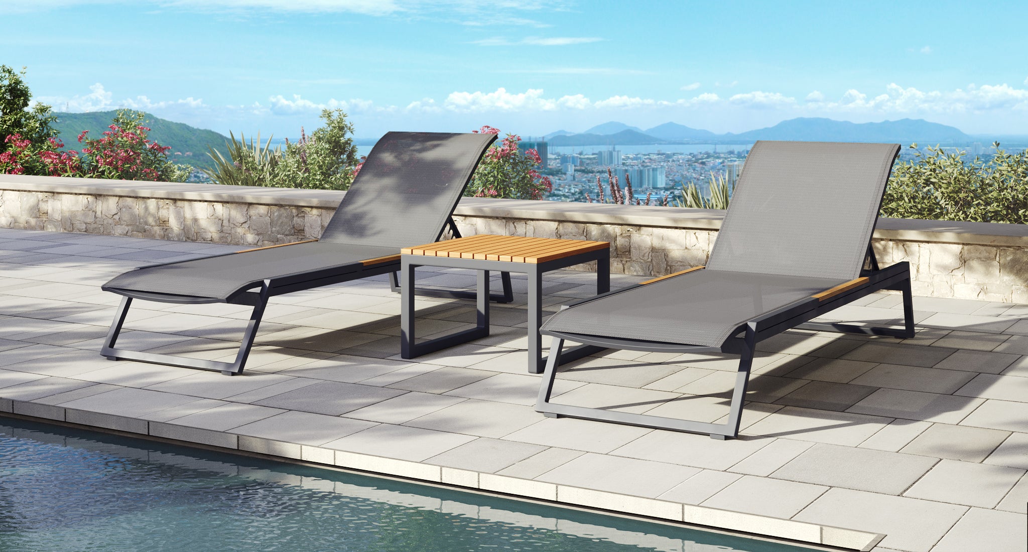 Pacific Aluminum Outdoor Lounge Chair Set