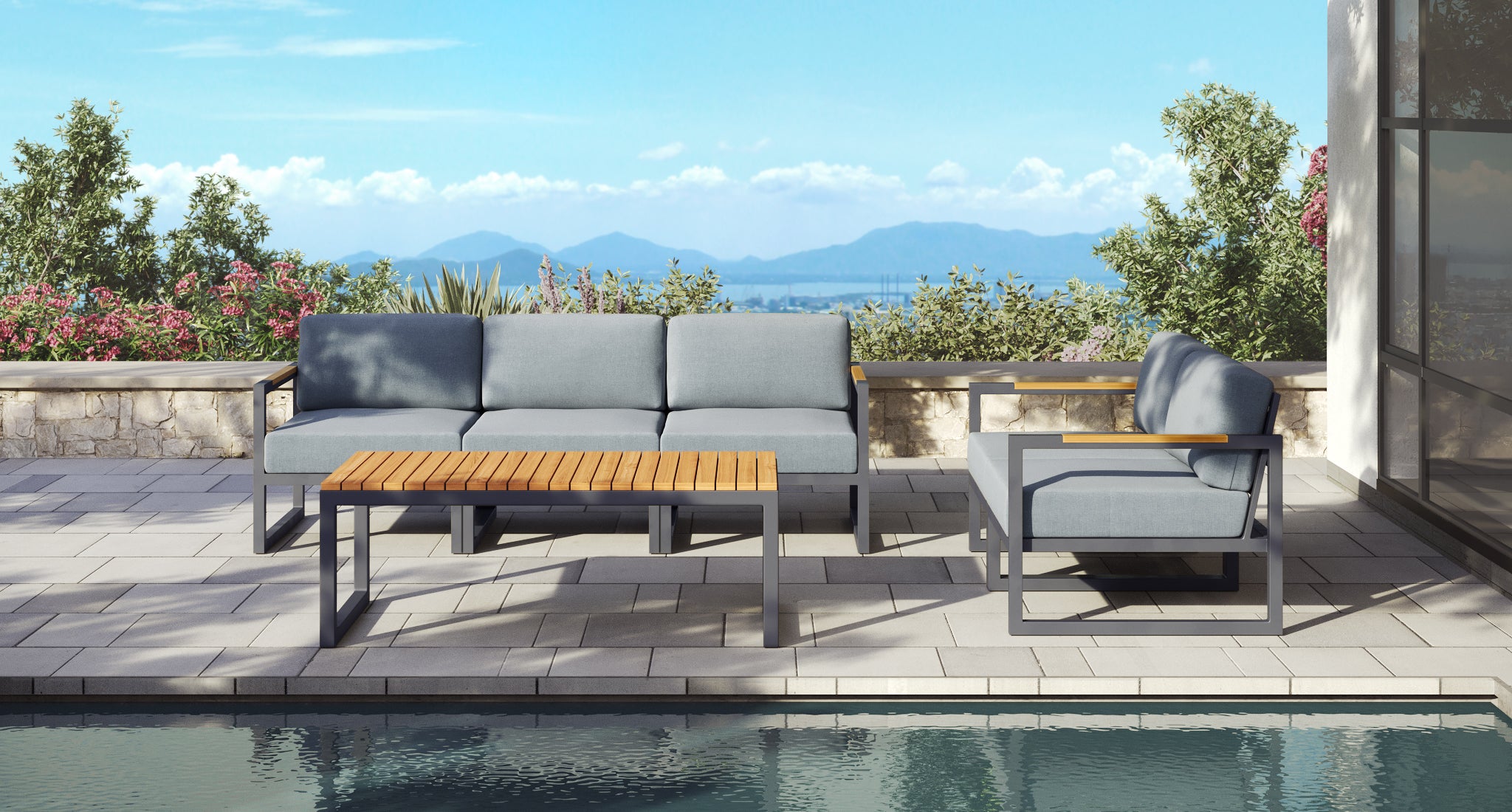 Pacific Aluminum Outdoor Sofa & Loveseat Set