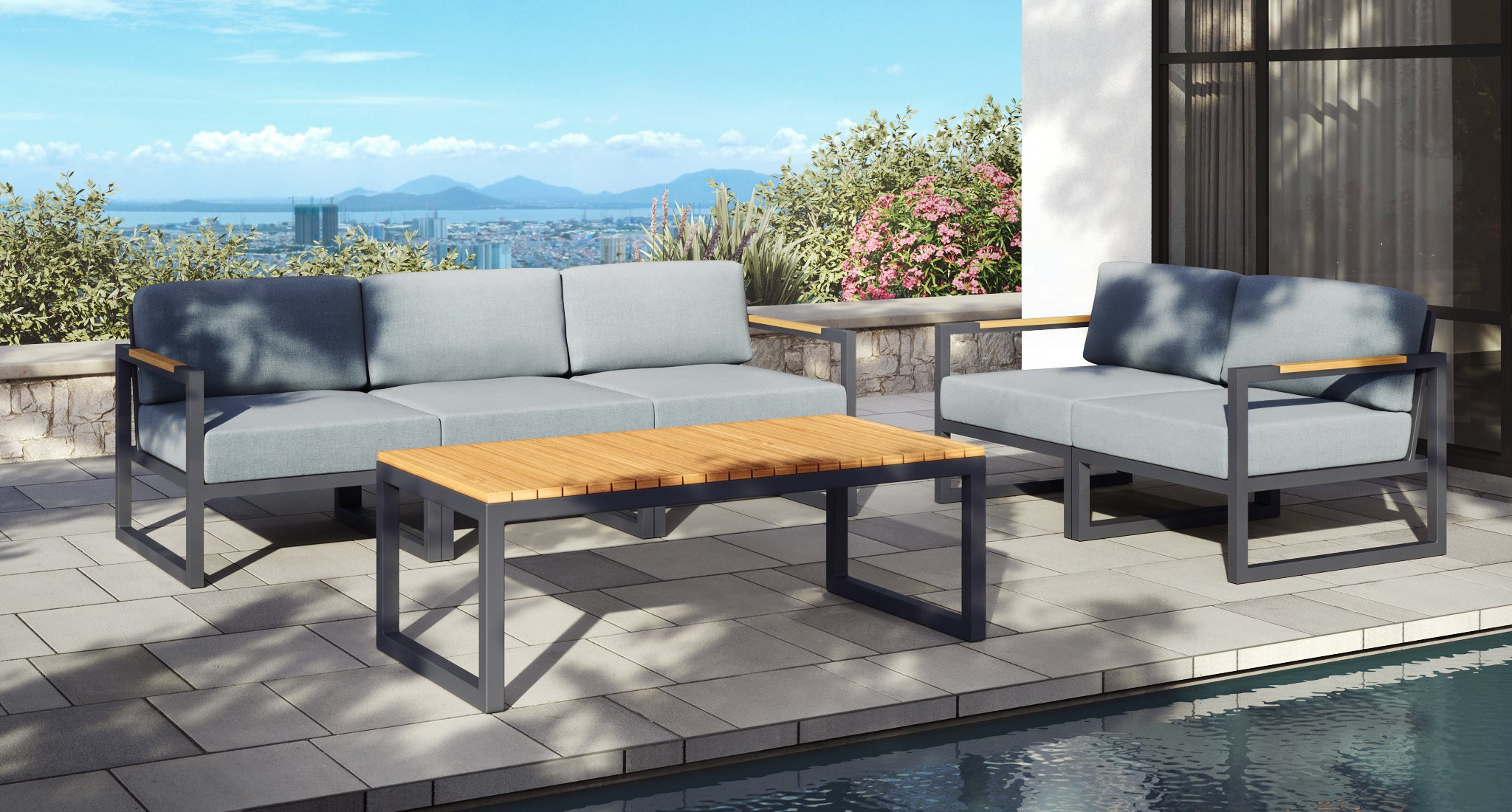 Pacific Aluminum Outdoor Sofa & Loveseat Set
