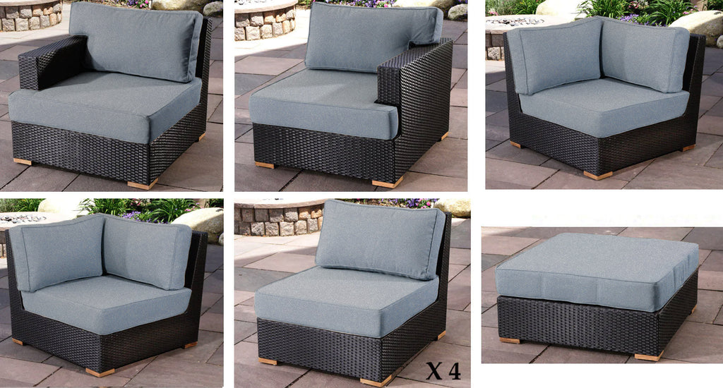 Salina Outdoor U-Shaped Sectional Set