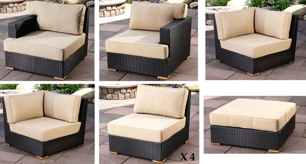 Salina Outdoor U-Shaped Sectional Set