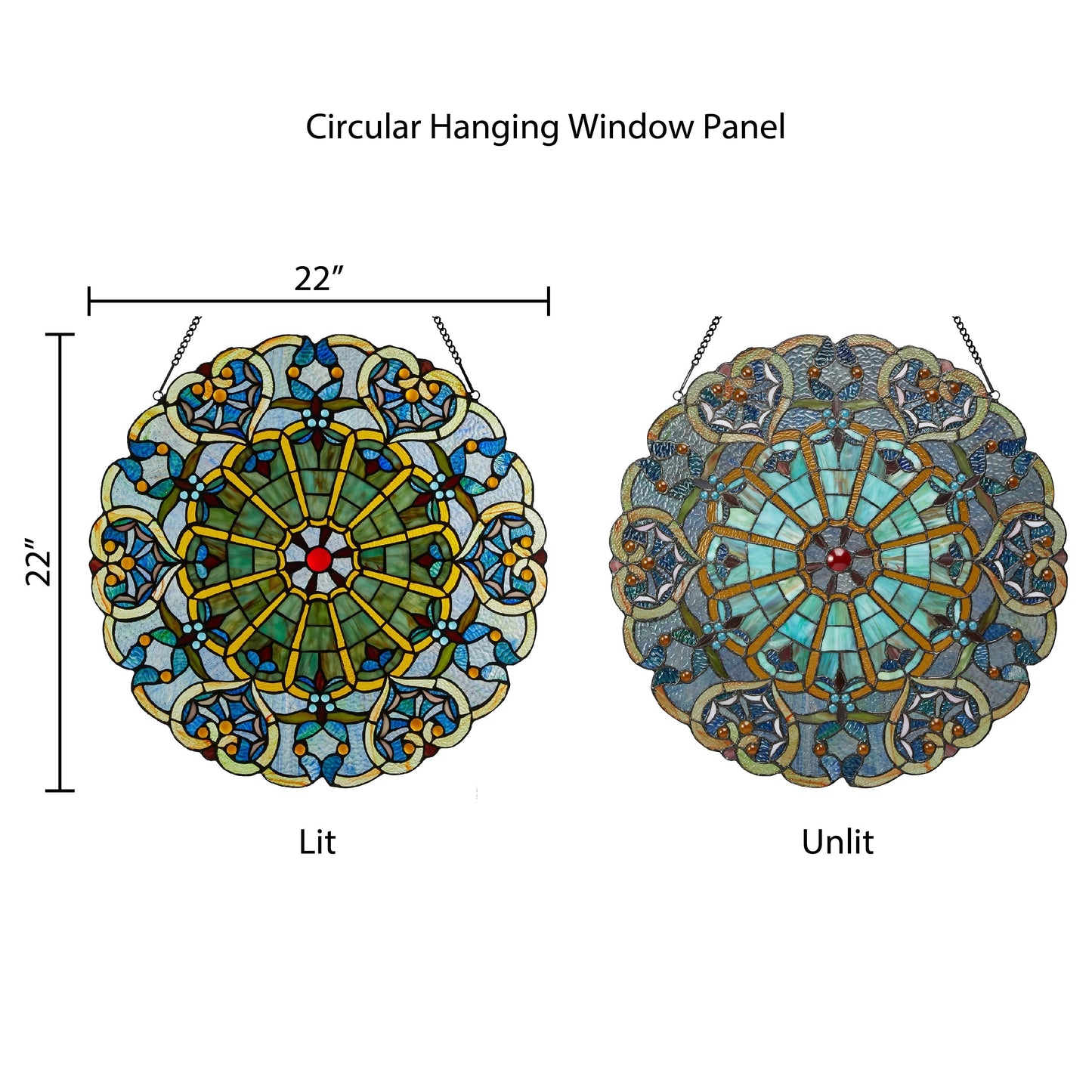 22 H Victorian Stained Glass Window Panel by River of Goods