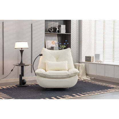 Swivel Glider Power Recliner with Bluetooth Speakers, Phone Holder, USB and Type-C Charging Ports, Hidden Arm Storage