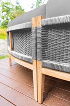 Santorini Gray Teak & Rope Outdoor Daybed