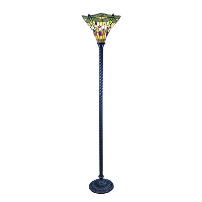 Tiffany-style Dragonfly Torchiere Lamp