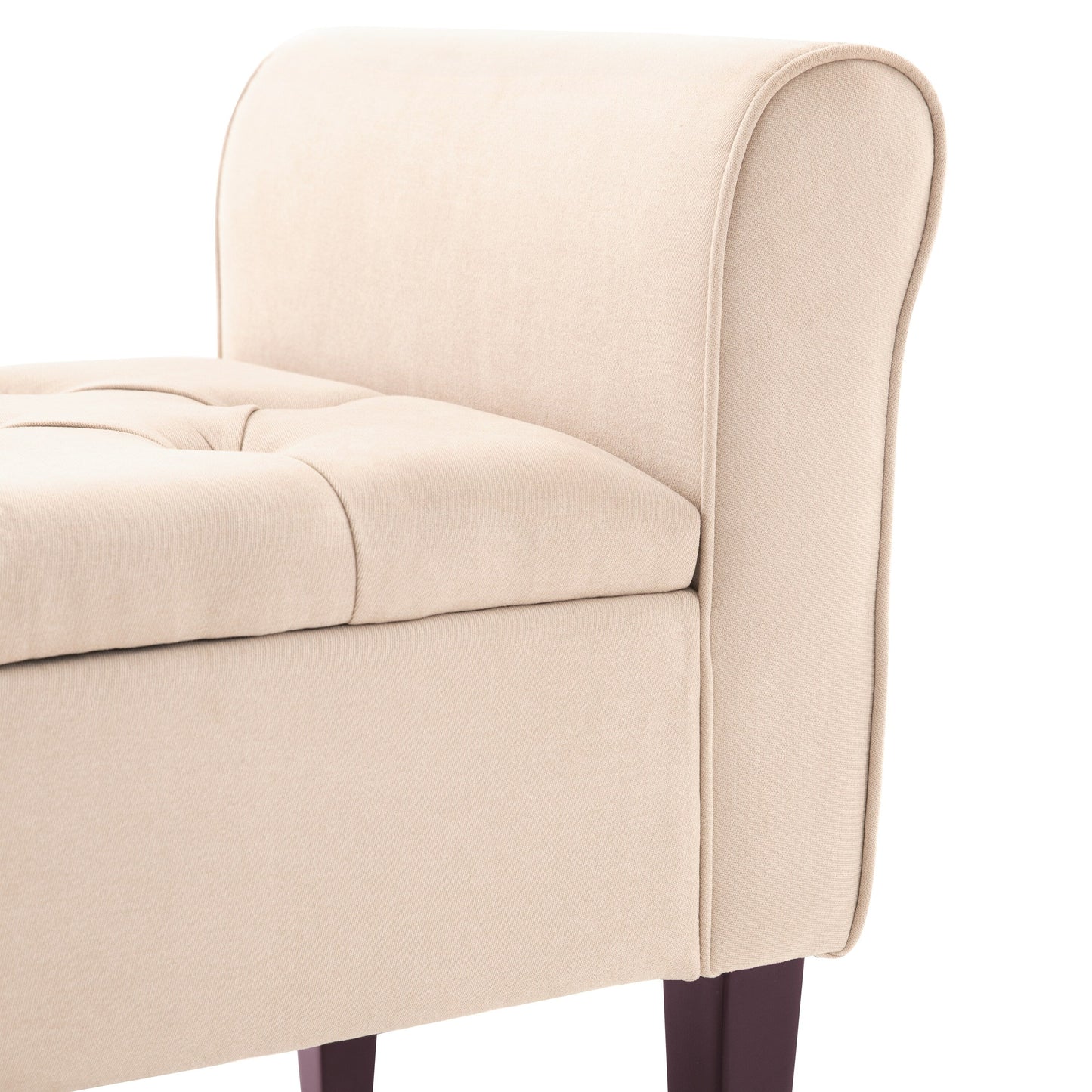 Upholstered Storage Bench Arm Bench Entryway Bench with Tufted Flip Top 50.4 Inches