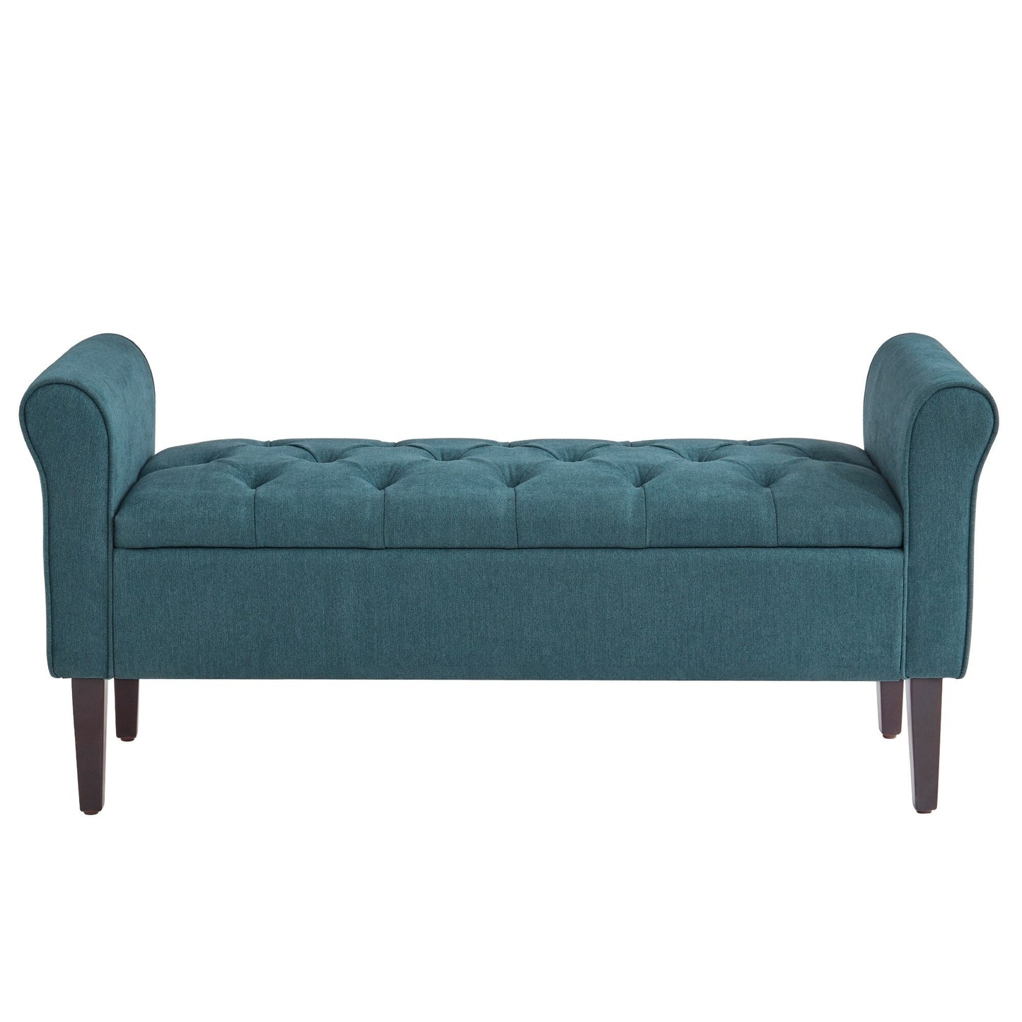 Upholstered Storage Bench Arm Bench Entryway Bench with Tufted Flip Top 50.4 Inches