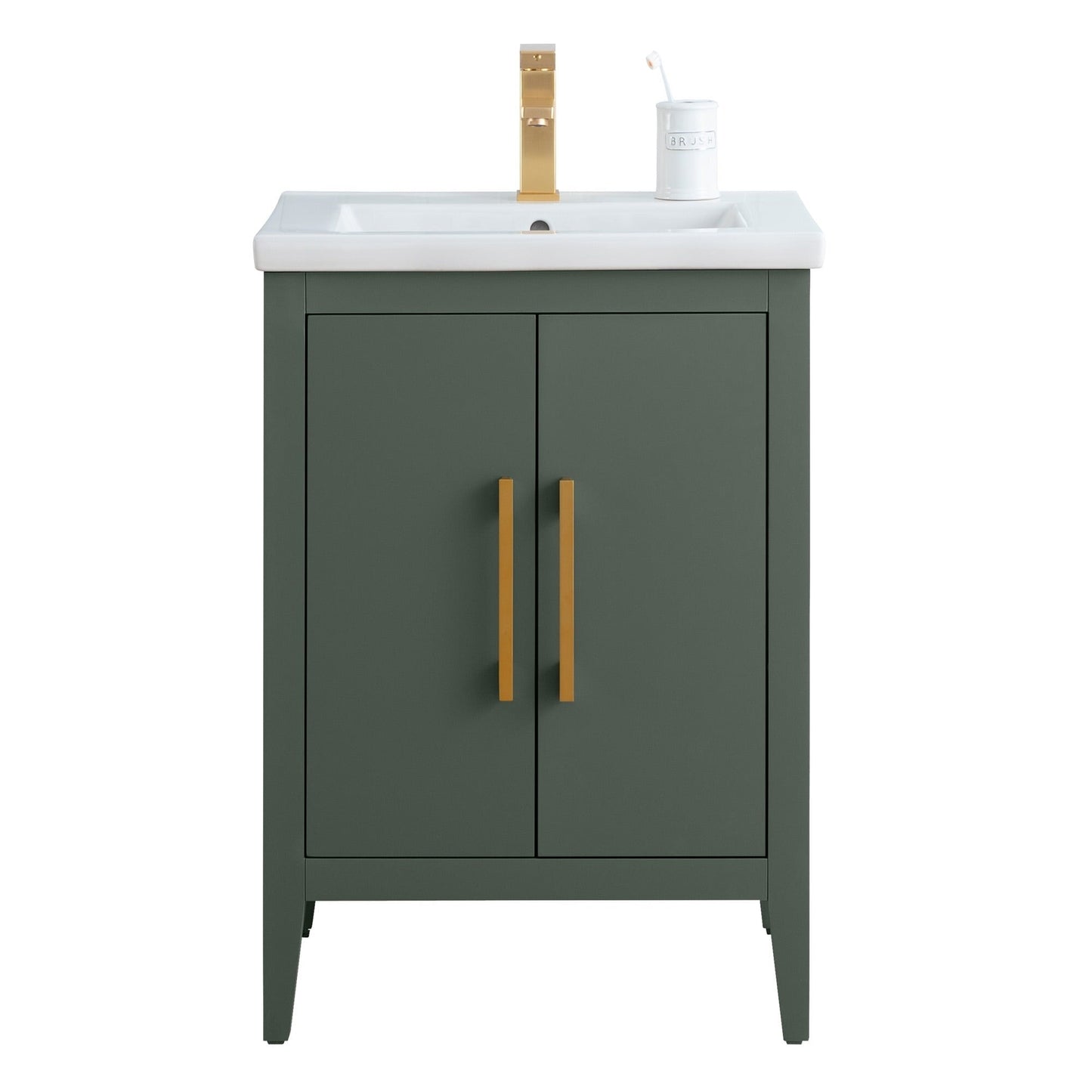 Vanity Art 20 or 24 or 30 Single Sink Bathroom Vanity Cabinet with Ceramic Top