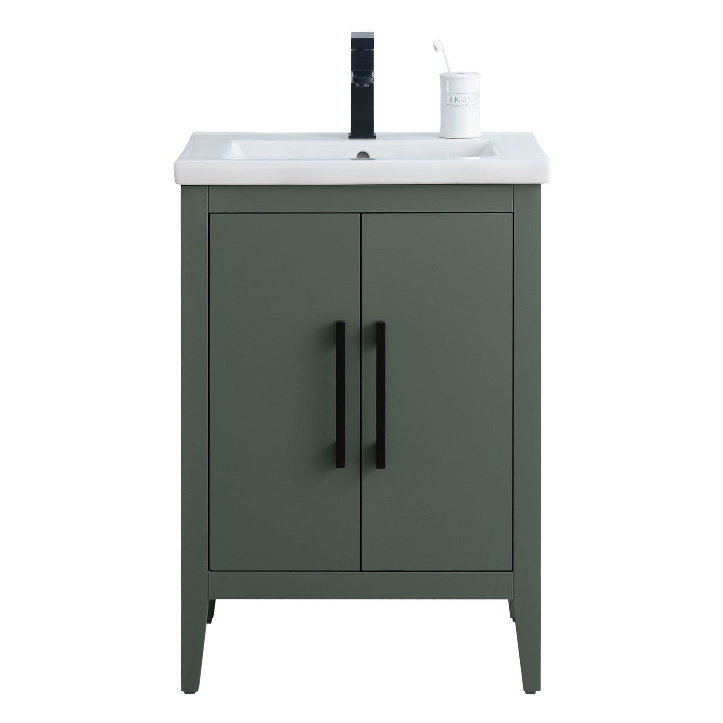 Vanity Art 20 or 24 or 30 Single Sink Bathroom Vanity Cabinet with Ceramic Top
