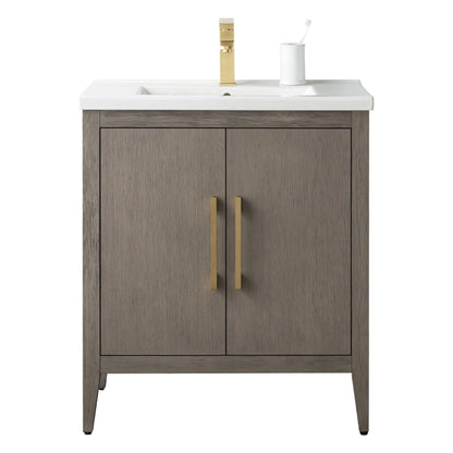 Vanity Art 20 or 24 or 30 Single Sink Bathroom Vanity Cabinet with Ceramic Top