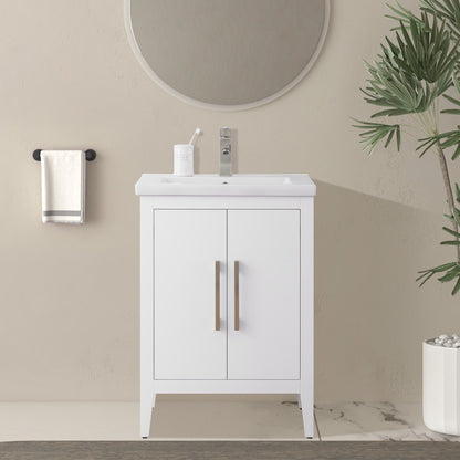 Vanity Art 20 or 24 or 30 Single Sink Bathroom Vanity Cabinet with Ceramic Top