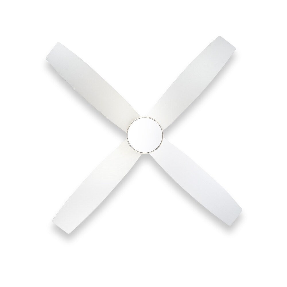 WINGBO 44/52 Inch Flush Mount DC Ceiling Fan with Lights and Remote, 4 Reversible Blades