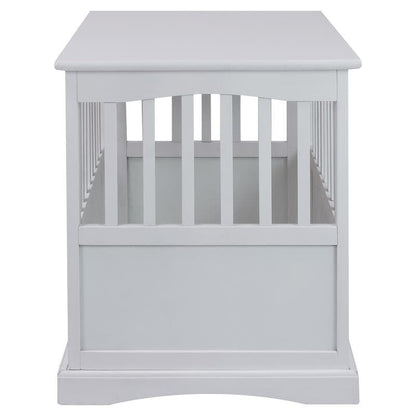 White Wood Pet Crate End Table with Lockable Door