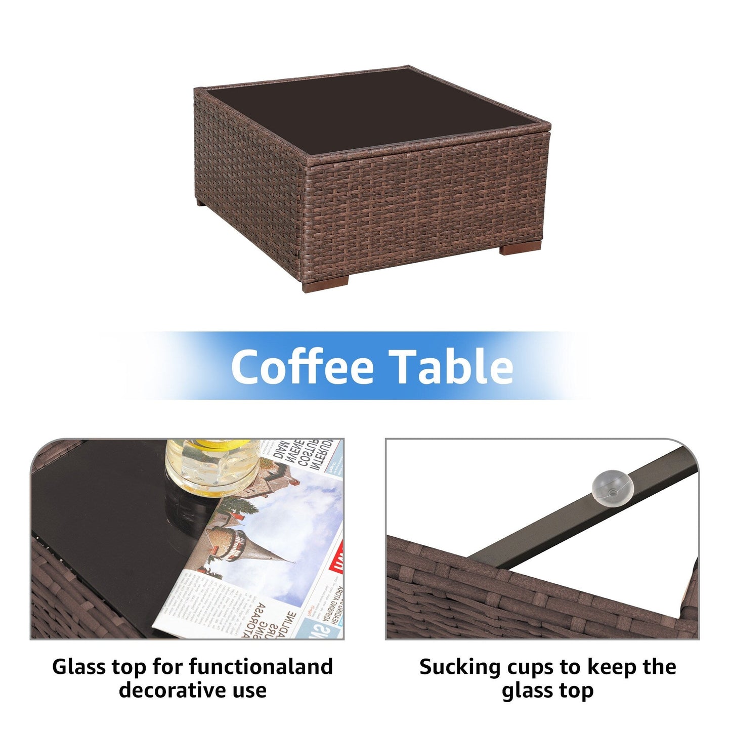 Wicker/ Steel 7-piece Outdoor Cushioned Sectional Sofa Set