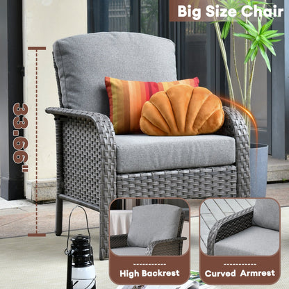 XIZZI 4-piece Outdoor Patio Furniture Conversation Set with Table