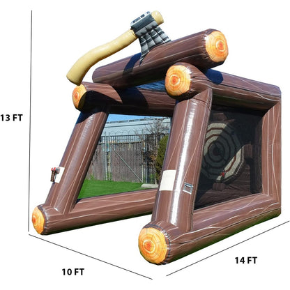 XJUMP Inflatable Axe Throwing Target Game with Air Blower and Foam Axes, Commercial Grade Rental, Lightweight, Outdoor Play