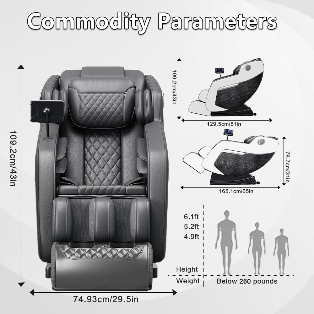 Zero Gravity Massage Recliner Chair with Full Body Massage, Heating, and Built-in Bluetooth Audio