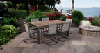 Teak & Stainless Steel Outdoor Dining Set for 6