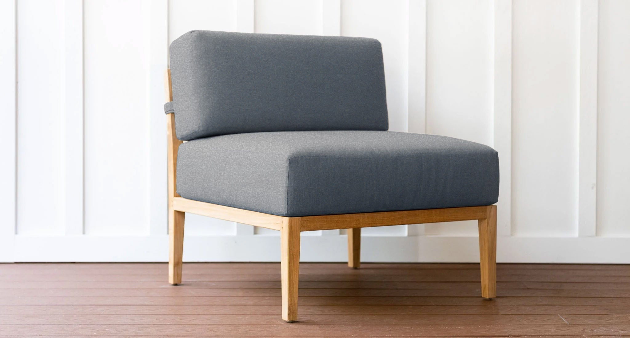 Malibu Teak & Rope Outdoor Armless Piece