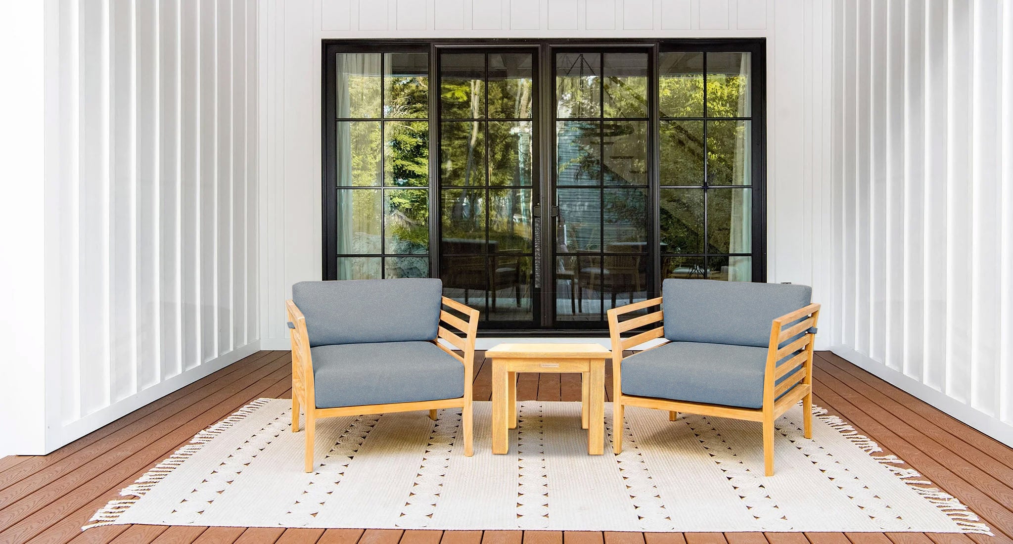 Bali Teak Outdoor Club Chair Set