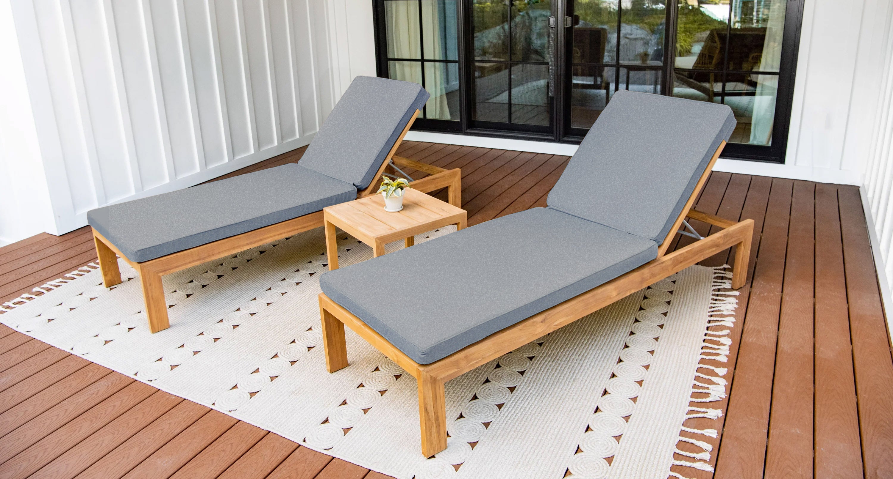 Malibu Teak Outdoor Lounge Chair Set