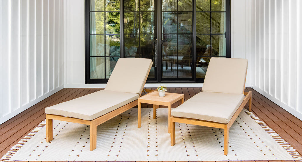 Bali Teak Outdoor Lounge Chair Set