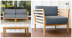 Bali Teak Outdoor Loveseat & Club Chair Set