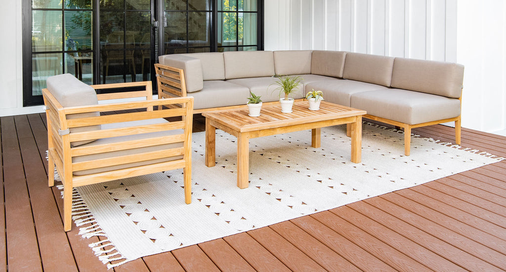 Bali Teak Outdoor Sectional Set