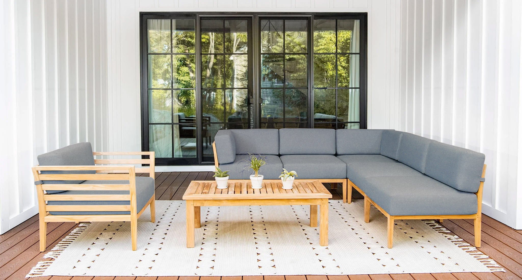 Bali Teak Outdoor Sectional Set