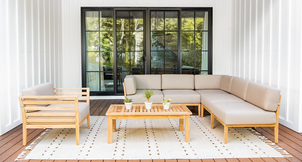Bali Teak Outdoor Sectional Set
