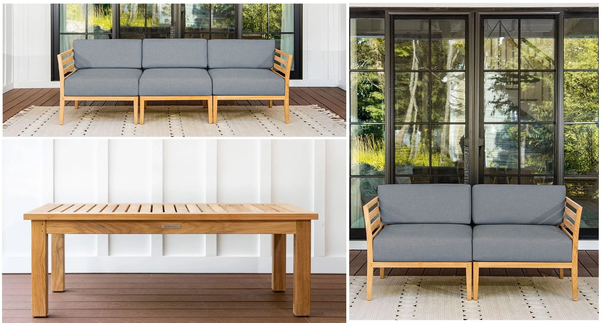 Bali Teak Outdoor Sofa & Loveseat Set