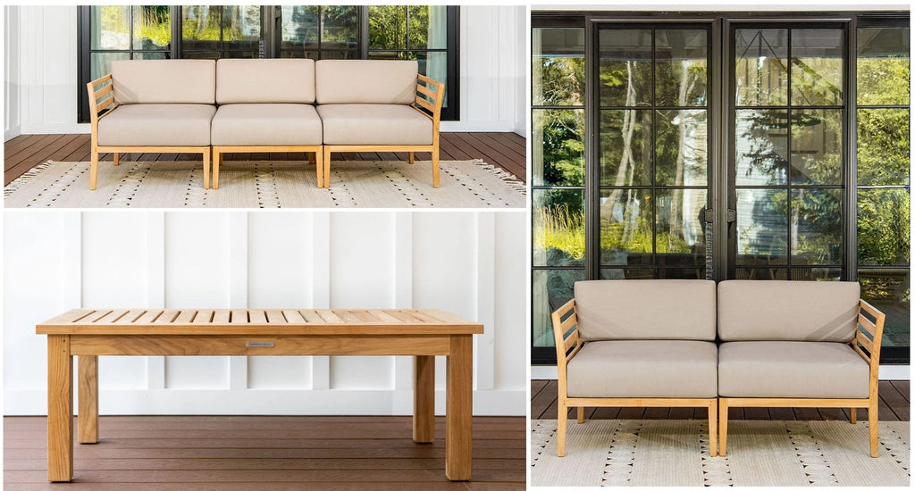 Bali Teak Outdoor Sofa & Loveseat Set