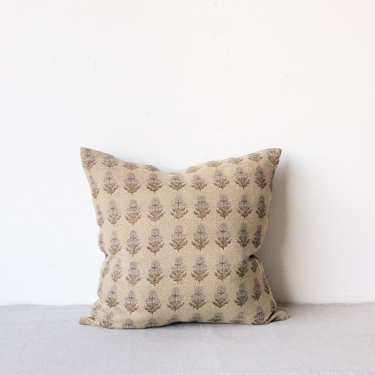 Block Print Pillow Cover | Poppy Mustard