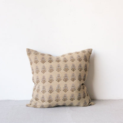 Block Print Pillow Cover | Poppy Mustard
