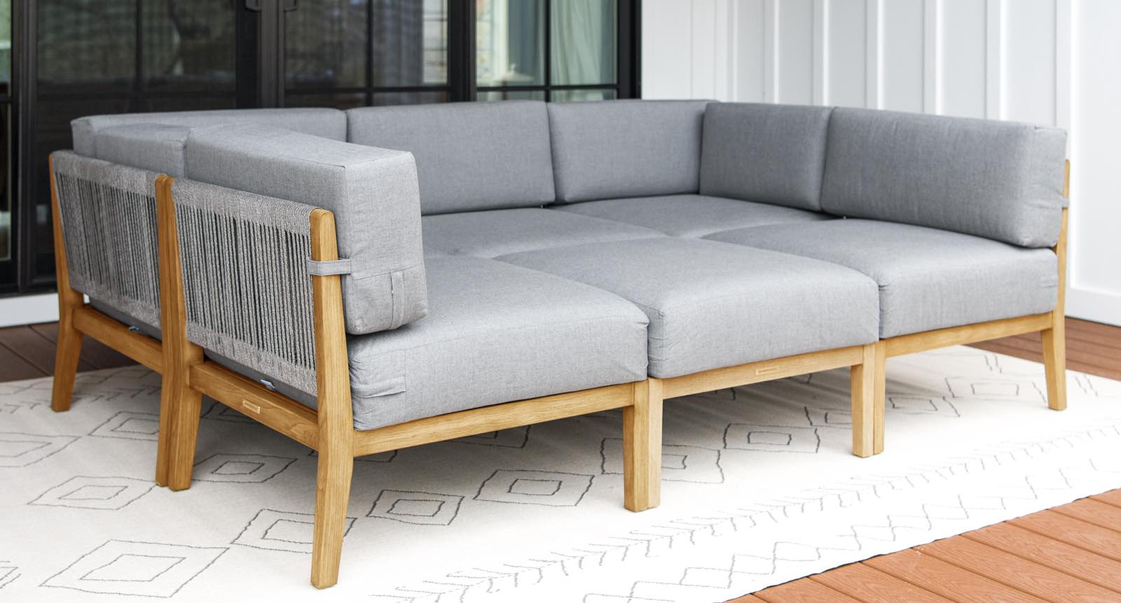 Capri Teak & Rope Outdoor Patio Daybed