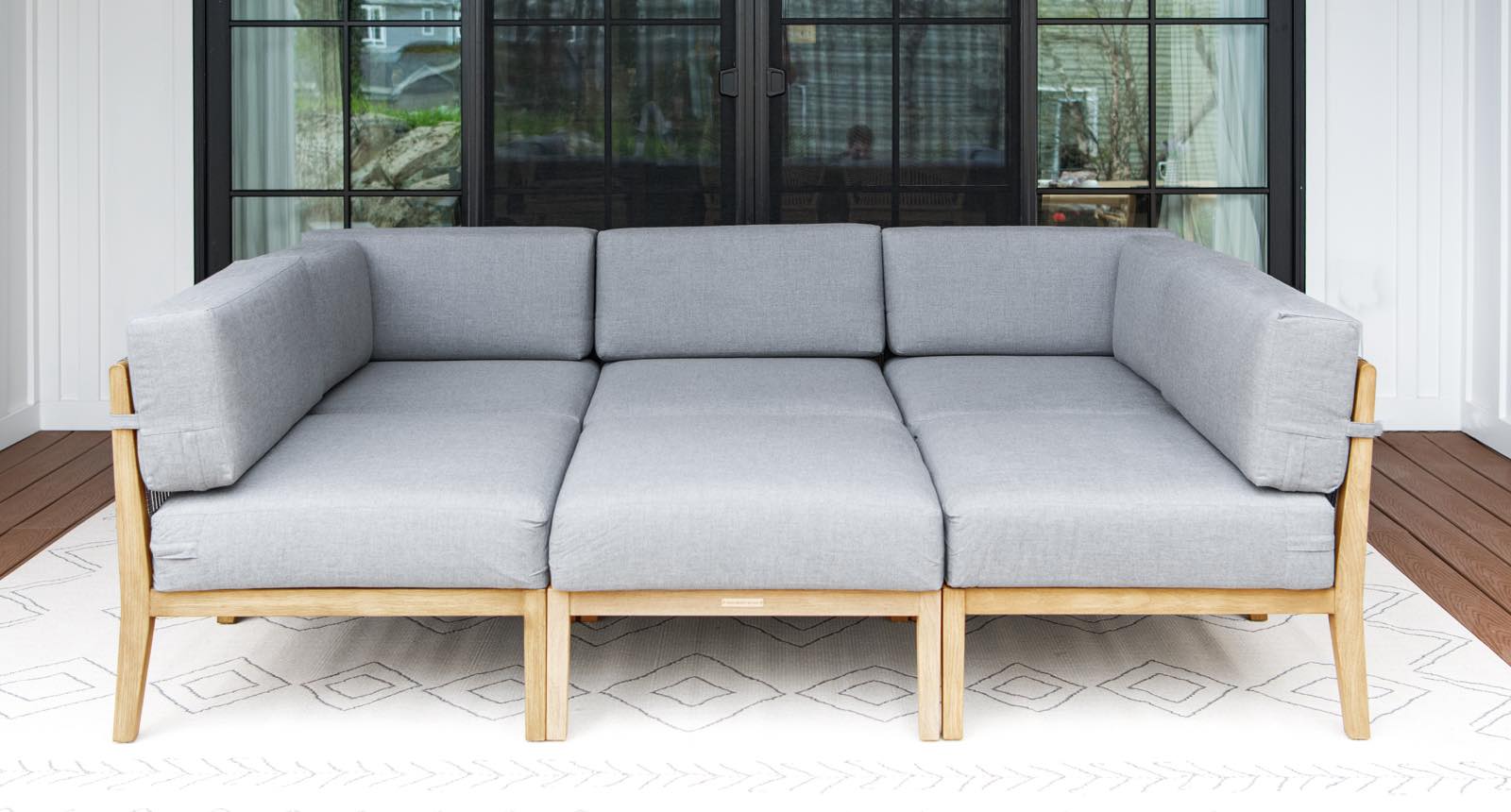 Capri Teak & Rope Outdoor Patio Daybed