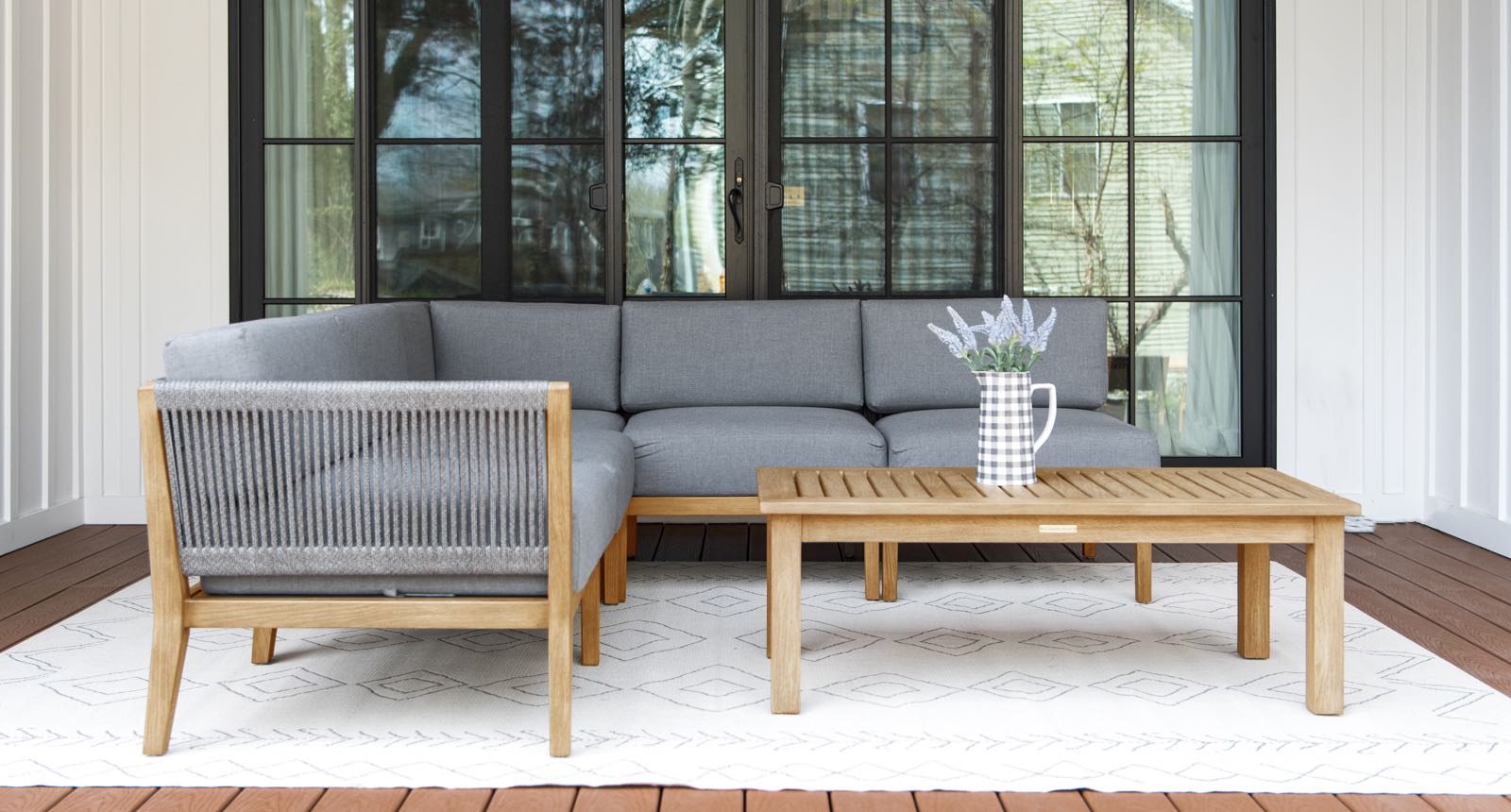 Capri Teak & Rope Outdoor Sectional