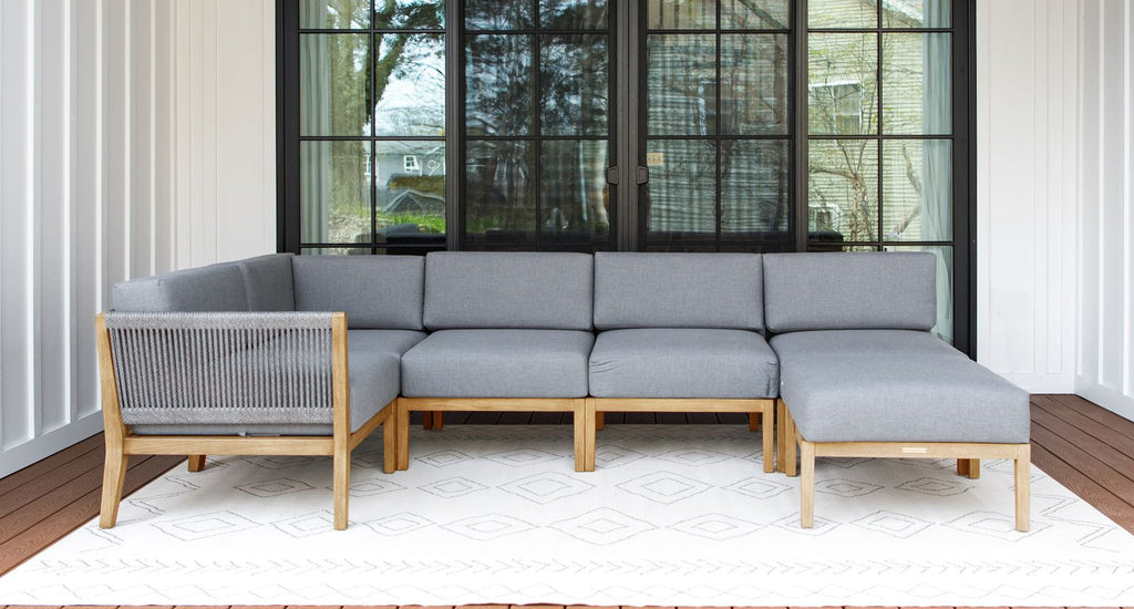 Capri Teak & Rope Outdoor Patio Daybed