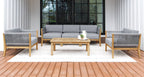 Capri Teak & Rope Outdoor Sofa Club Chair Set