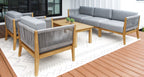 Capri Teak & Rope Outdoor Sofa Club Chair Set